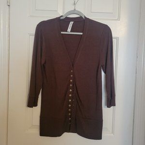 Zenana Large Brown Cardigan